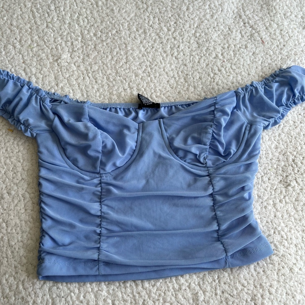 Blue Off-Shoulder Women's Top